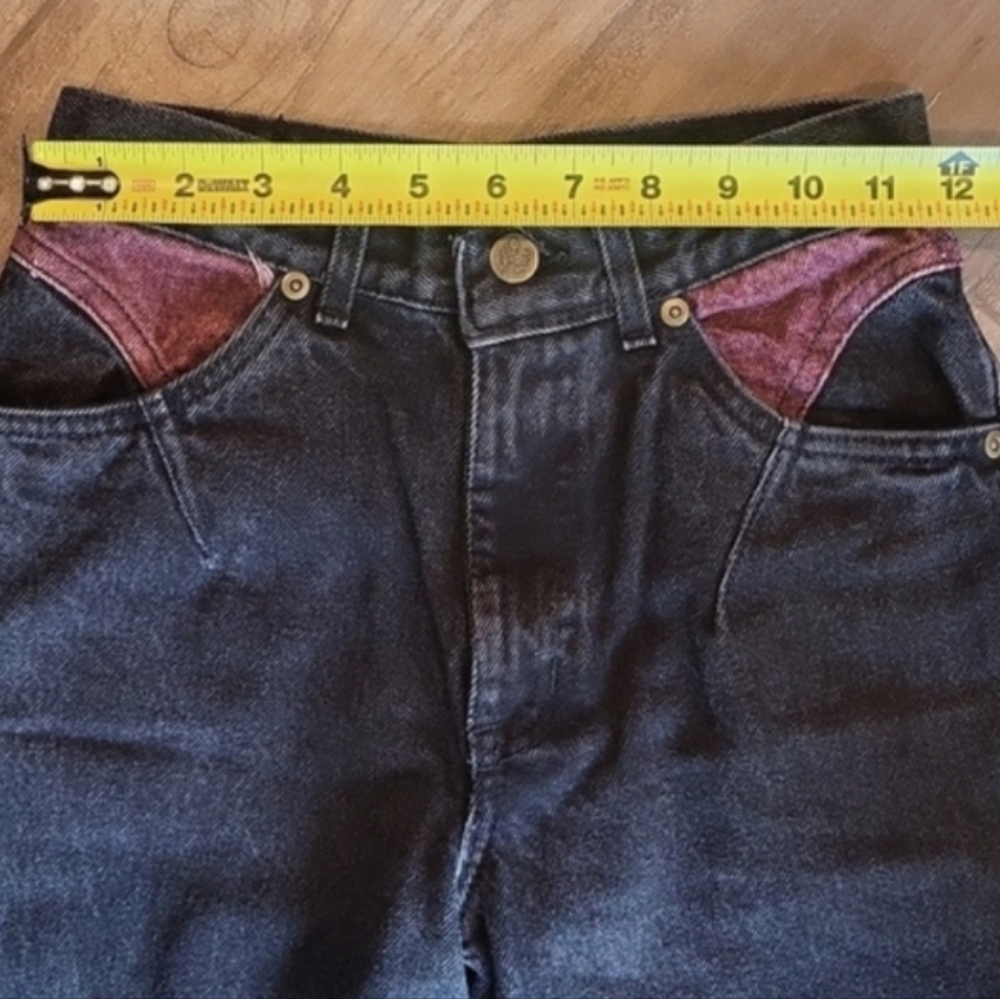 Girl's 12/14 Vintage Chic Kids Perfectly Faded Black Denim High Rise Jeans - Picture 7 of 12